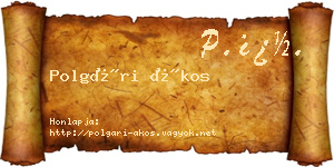 Polgári Ákos névjegykártya